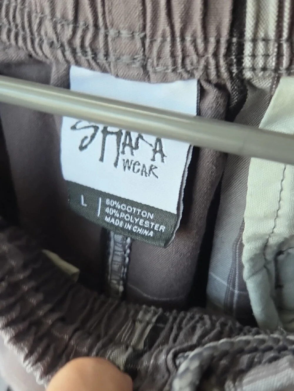 Men's Gray Plaid Cargo Shorts Shaka Y2k